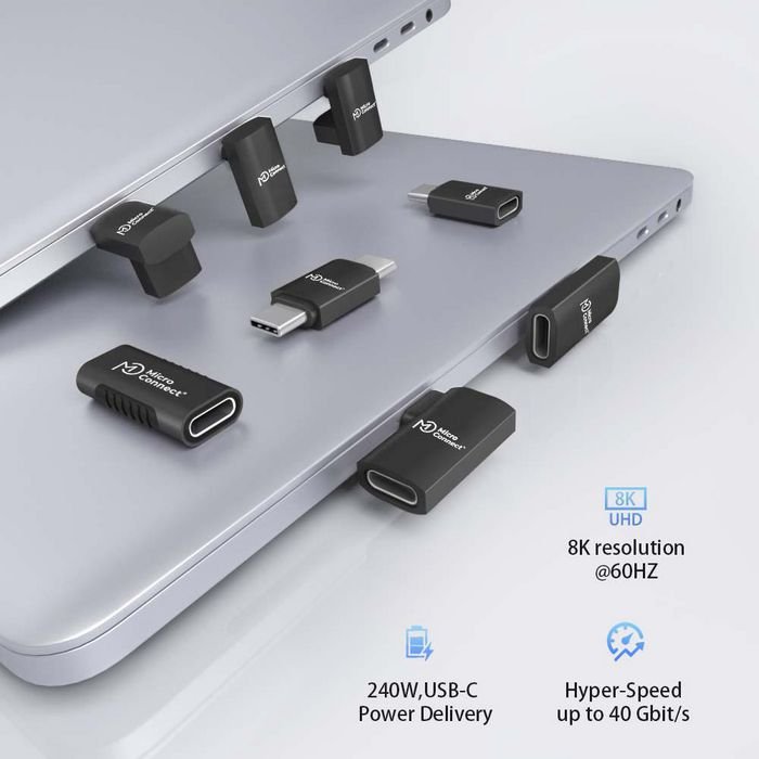 MicroConnect - USB - C hann - hunn vinklet adapter, 240W, 40Gbps - Opsgear