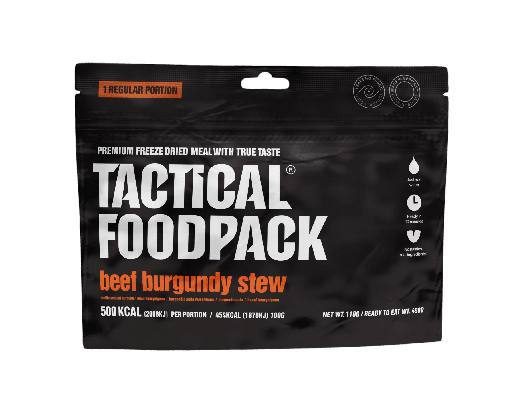 Tactical Foodpack - Beef Burgundy Stew, 500kcal/110g - Opsgear