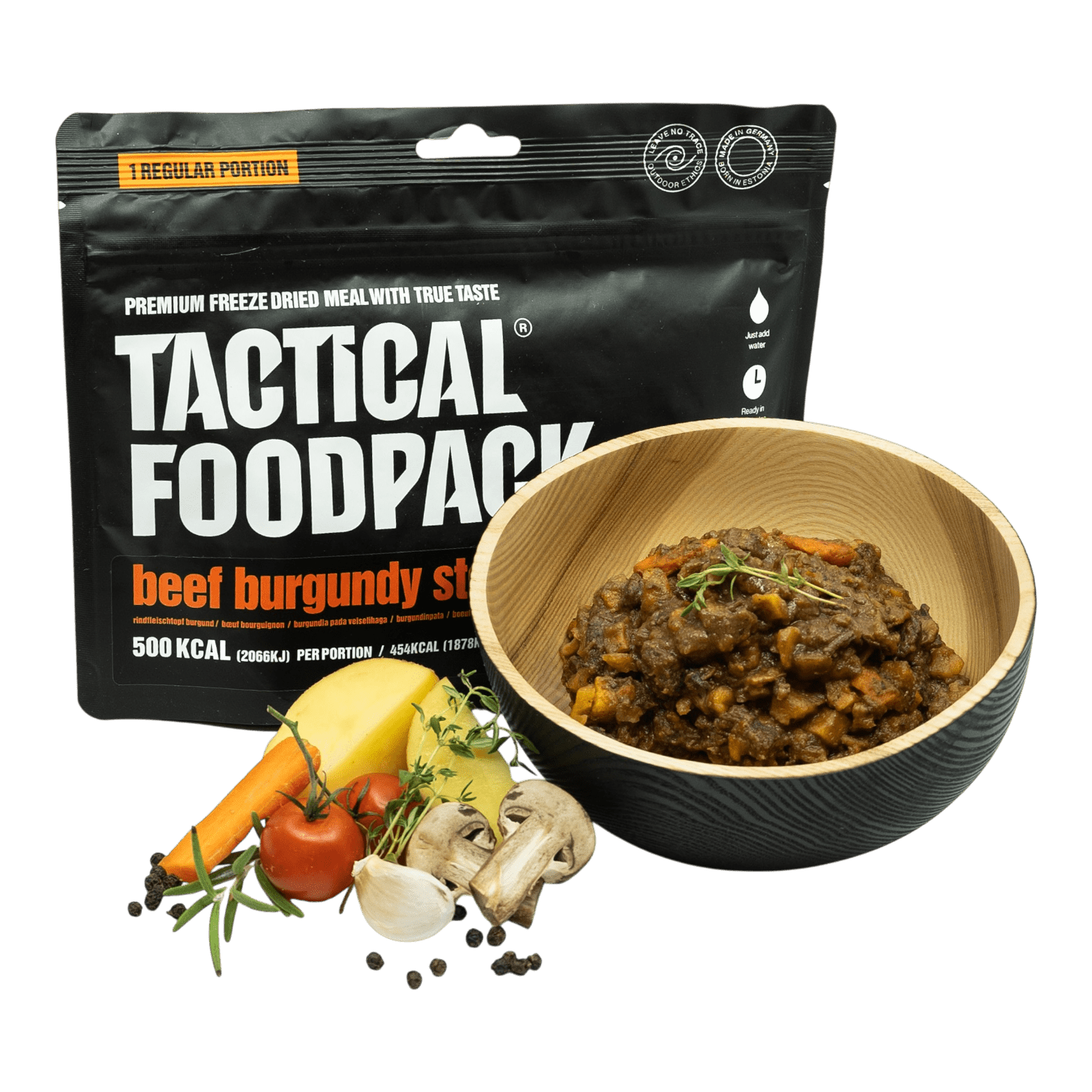 Tactical Foodpack - Beef Burgundy Stew, 500kcal/110g - Opsgear