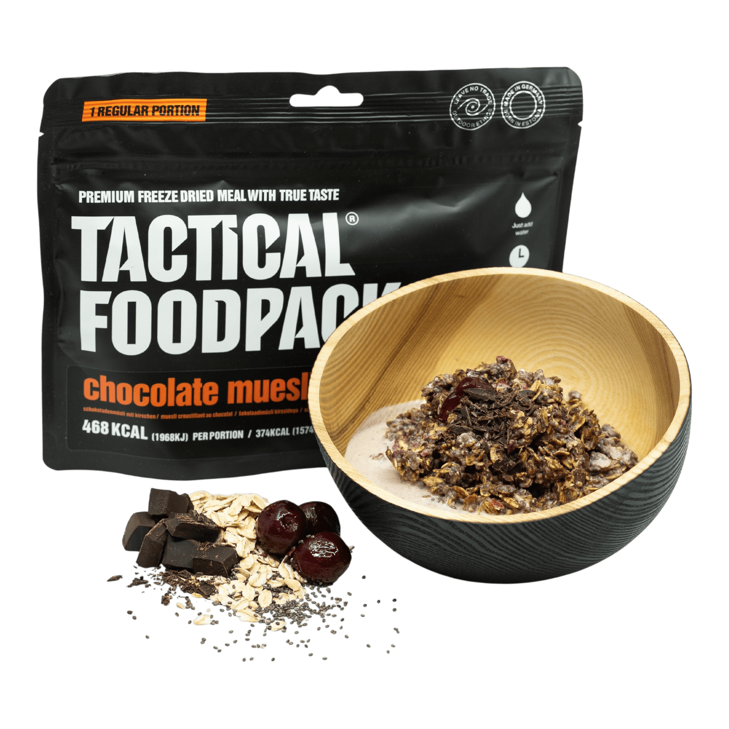 Tactical Foodpack - Chocolate Muesli with Cherries, 468kcal/125g - Opsgear