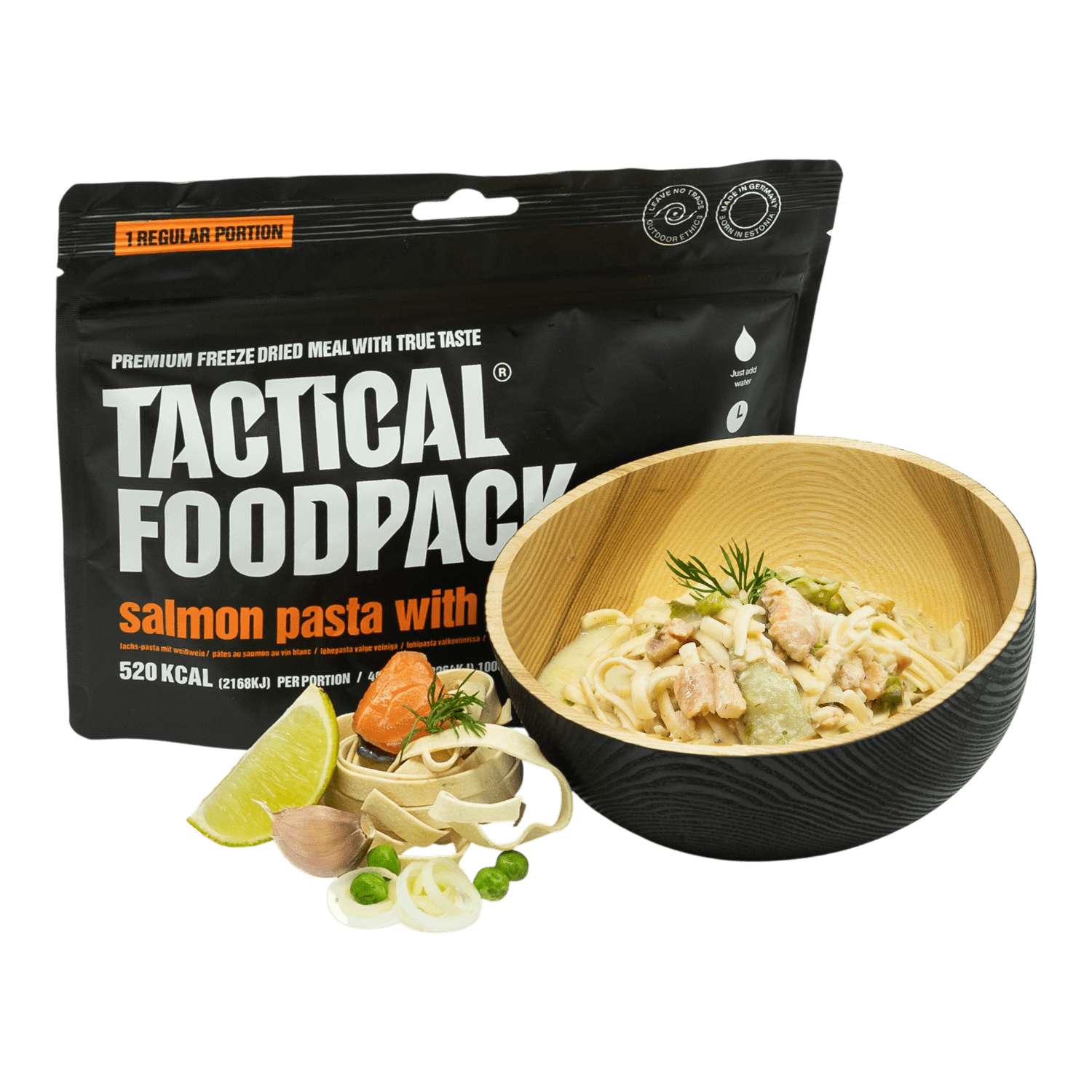Tactical Foodpack - Salmon Pasta with White Wine, 520kcal/105g - Opsgear