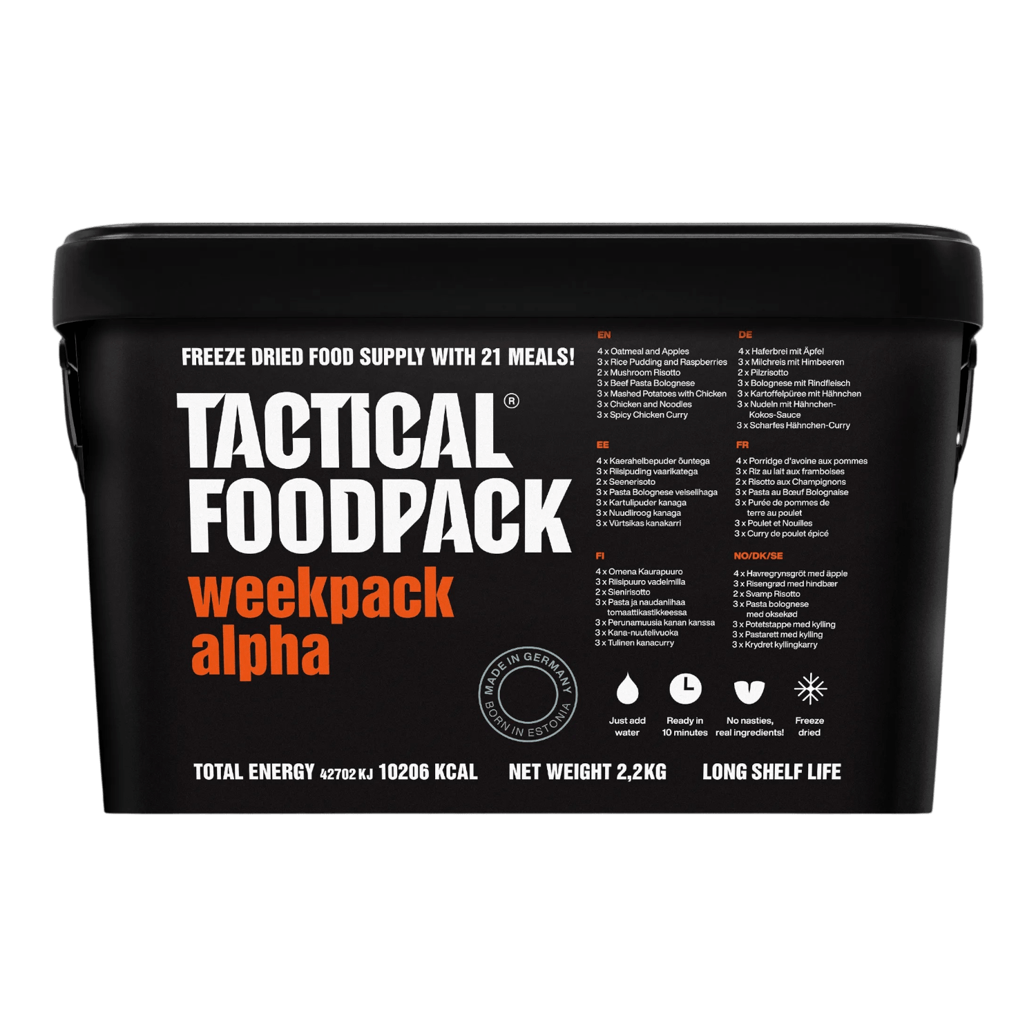 Tactical Foodpack - Weekpack Alpha, 10206kcal/2210g - Opsgear